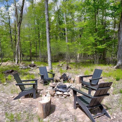 Enjoy some toasted marshmallows around the outdoor firepit