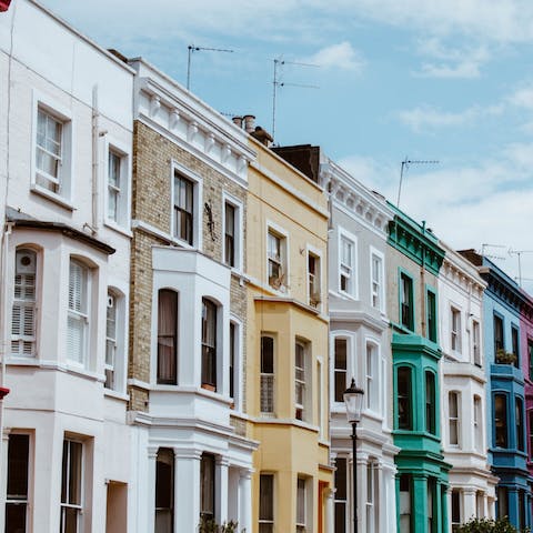 Take the seven-minute stroll to the colourful Portobello Road and check out the world-famous market